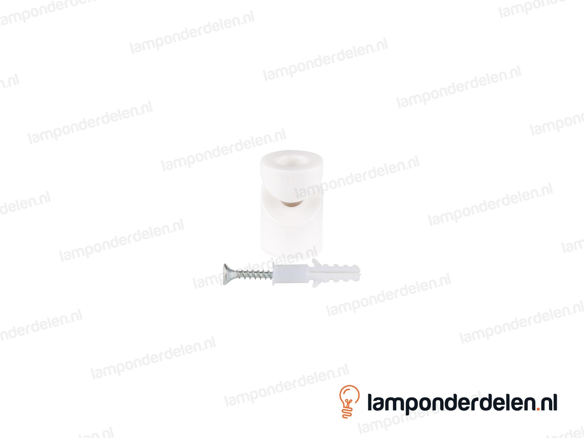 Wand en plafond snoerbevestiging kunststof wit - V-haak