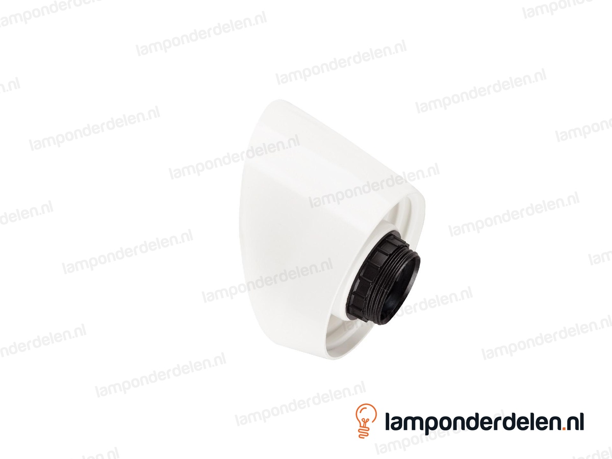 Wand schroefrand E27 kunststof wit schuin - 60 watt