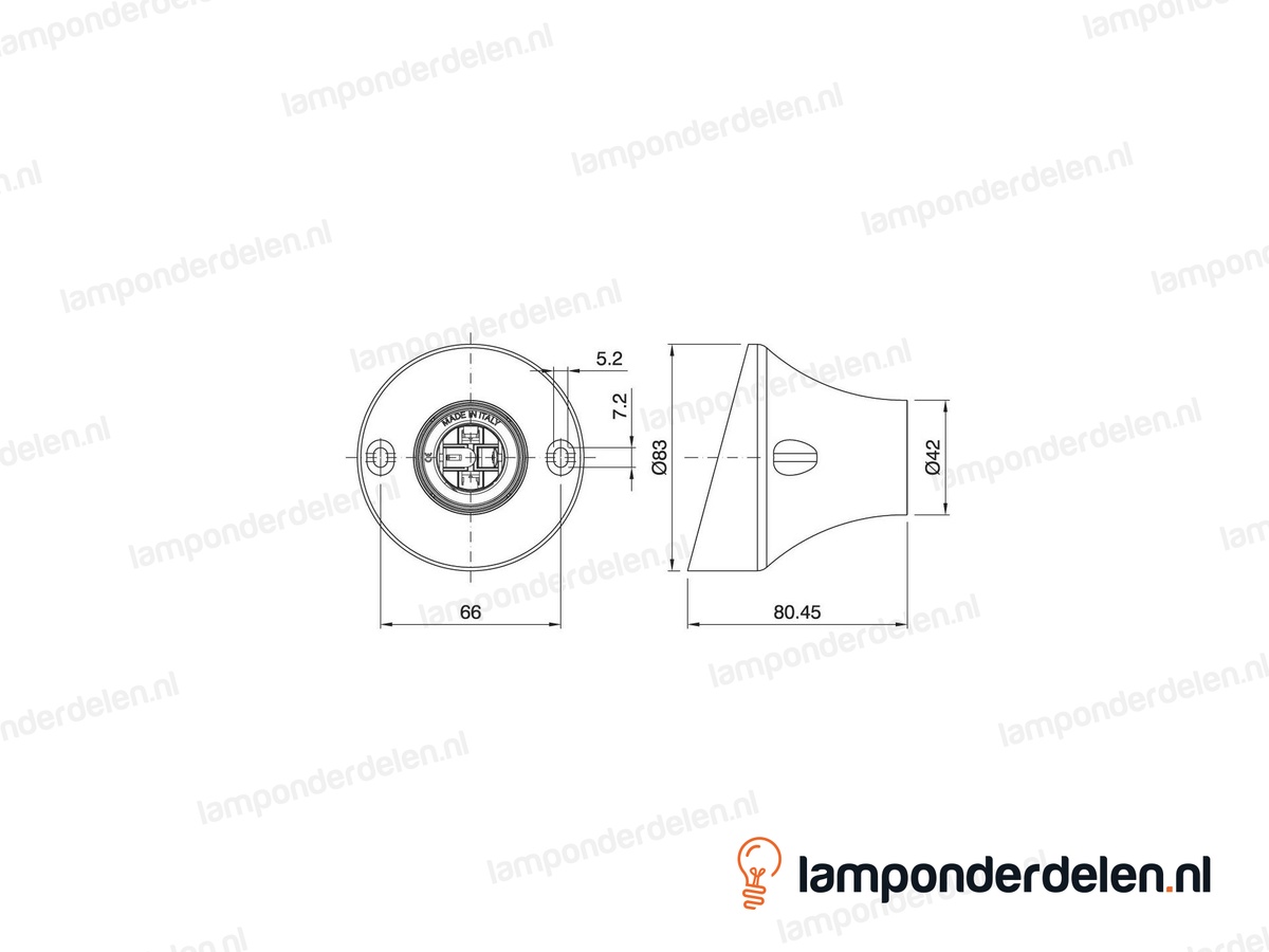 Wandfitting E27 kunststof wit