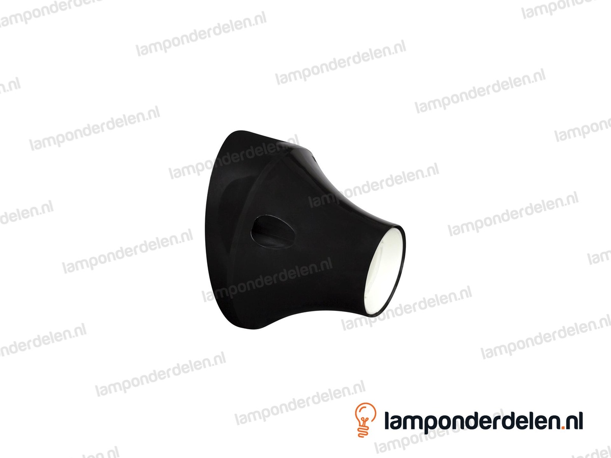 Wandfitting E27 kunststof zwart