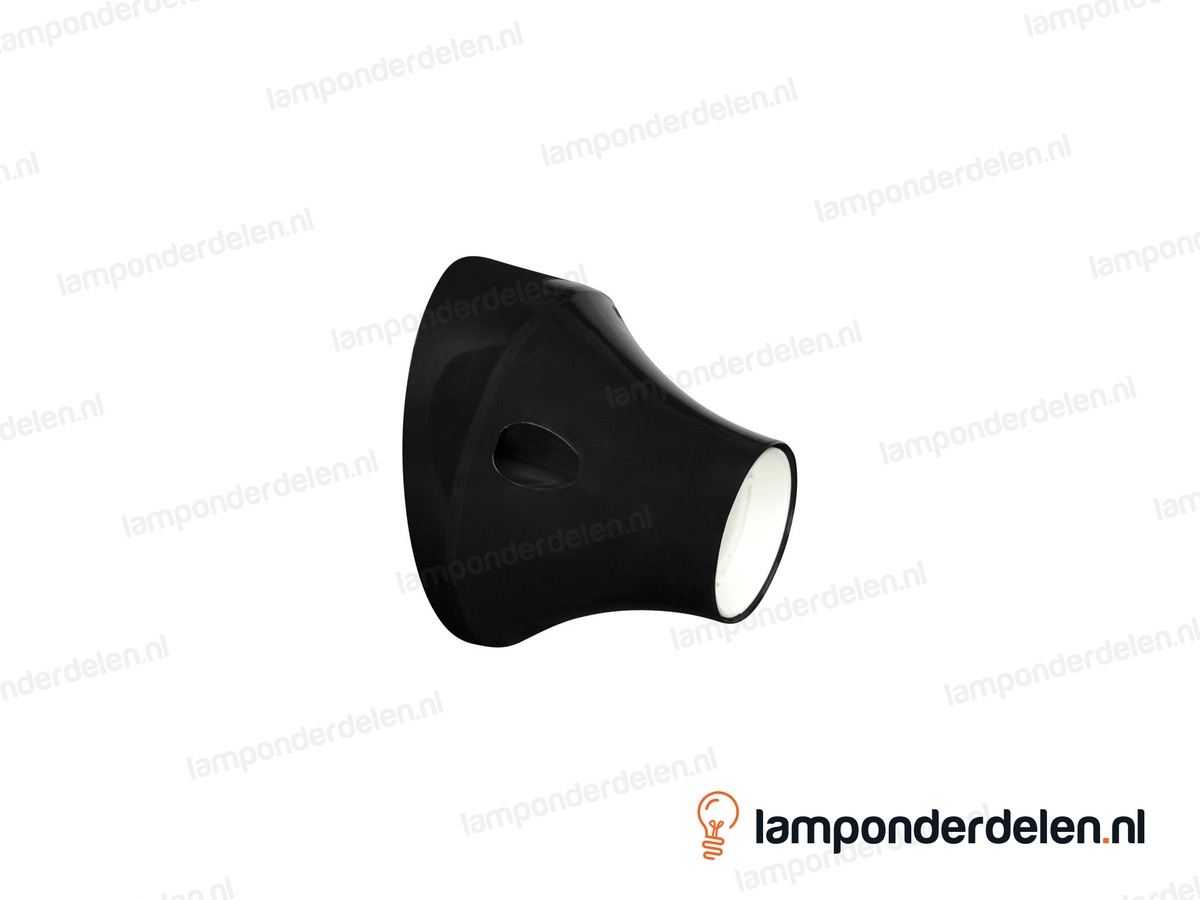 Wandfitting E27 kunststof zwart