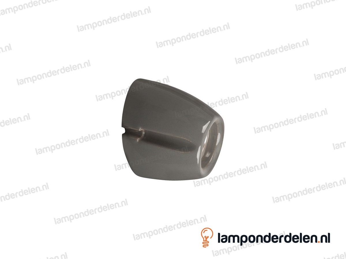 Wandfitting E27 porselein grijs