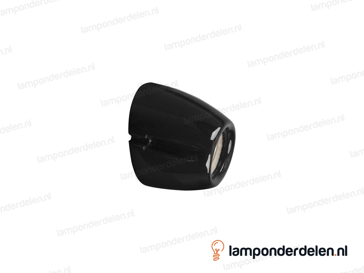 Wandfitting E27 porselein zwart