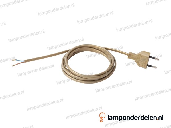 Aansluitsnoer goud met eurostekker - 2 x 0,75 mm² - lengte 1,5 meter