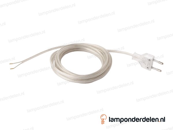 Aansluitsnoer transparant met eurostekker - 2 x 0,75 mm² - lengte 4 meter