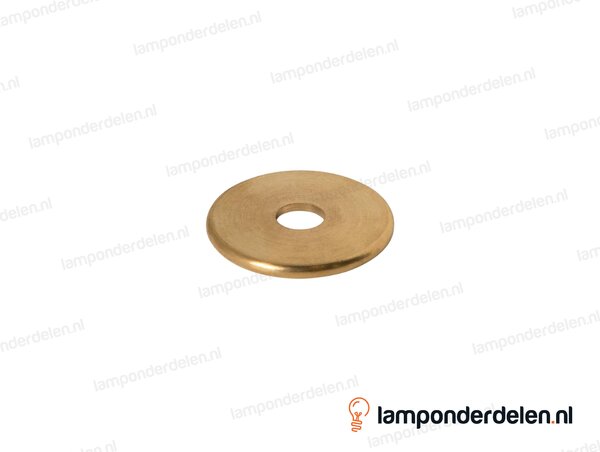 Afdekplaat messing glad - 4 cm - gat 10,5 mm