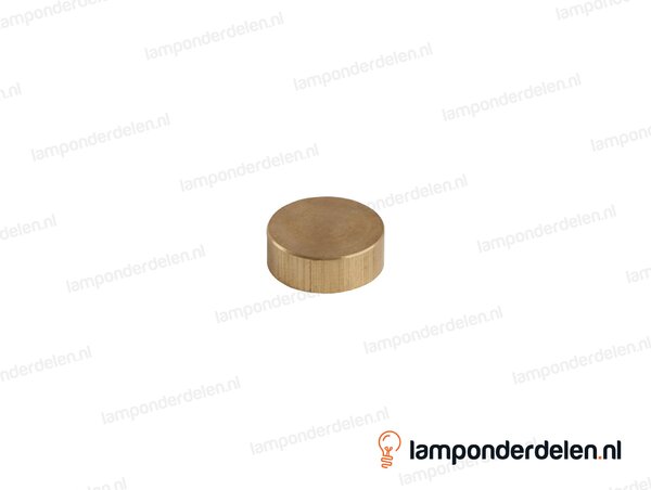 Afsluitknop messing plat - 20 x 7 mm - binnendraad M10x1