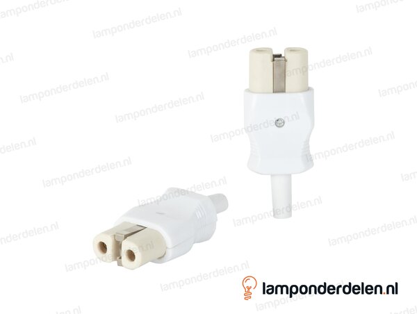 Apparaatstekker bakeliet wit 685 - max 155° - oud model keramiek