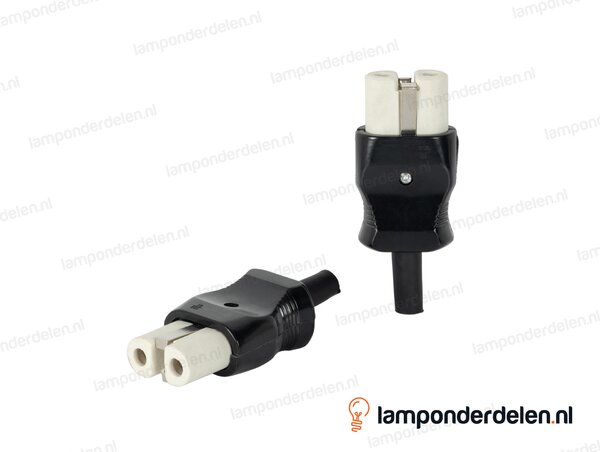 Apparaatstekker bakeliet zwart 685 - max 155° - oud model keramiek
