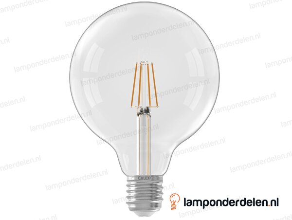 Calex filament LED globelamp - E27 - G125 - helder - 4,5 W - dimbaar