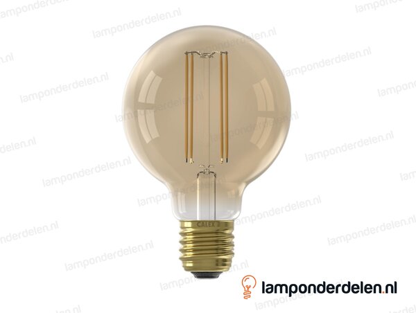 Calex filament LED globelamp - E27 - G80 - goud - 3,5 W - dimbaar