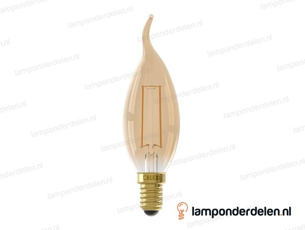 Calex filament LED tipkaarslamp - E14 - BXS35 - goud - 3,5 W - dimbaar