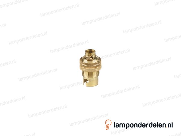 Fitting B15d messing doorlopend met één fittingschroefring en aarde-aansluiting