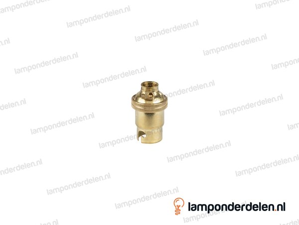 Fitting B15d messing glad met aarde-aansluiting