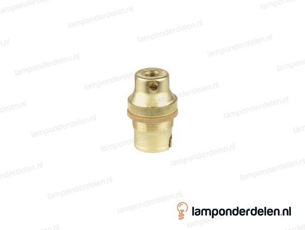 Fitting B22d messing doorlopend met één fittingschroefring
