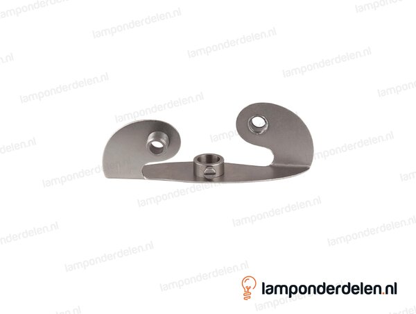 Fitting beugel metaal 2-lichts gebogen met stelring - buitendraad M10x1