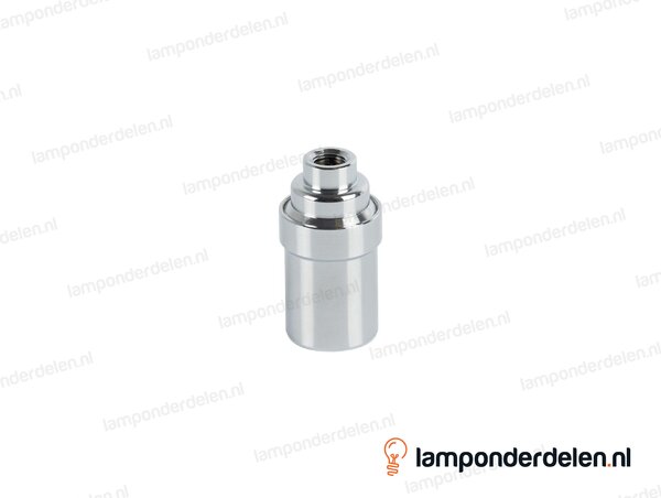 Fitting E14 messing chroomkleurig glad met aarde-aansluiting