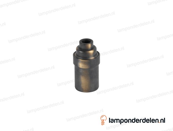 Fitting E14 messing geborsteld antiek glad met aarde-aansluiting