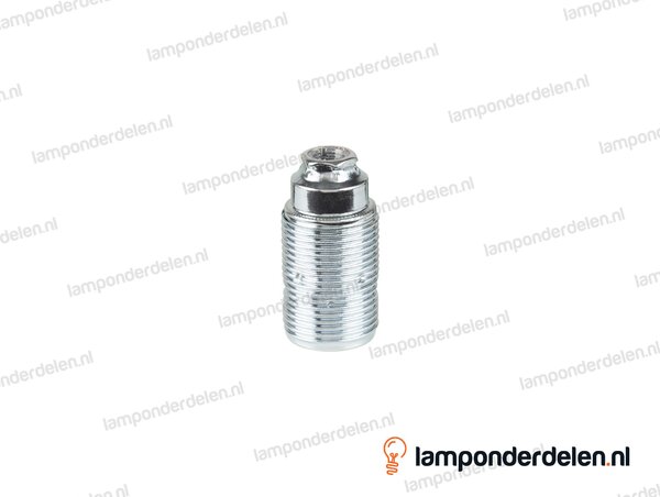 Fitting E14 metaal chroomkleurig doorlopend
