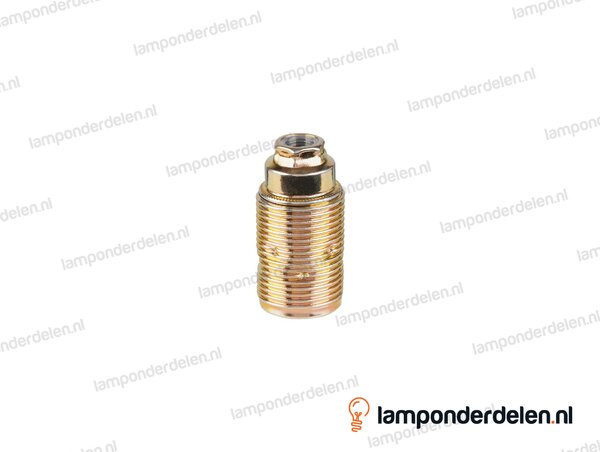 Fitting E14 metaal messingkleurig doorlopend