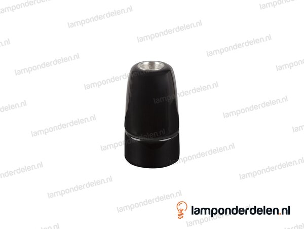 Fitting E14 porselein zwart