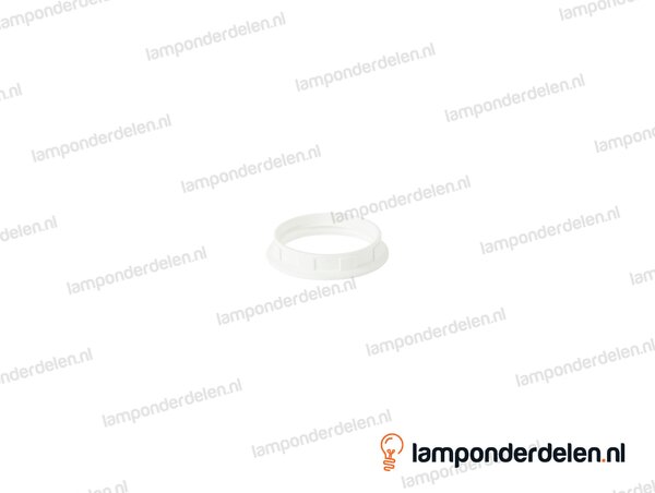 Fitting E14 schroefring kunststof smal wit