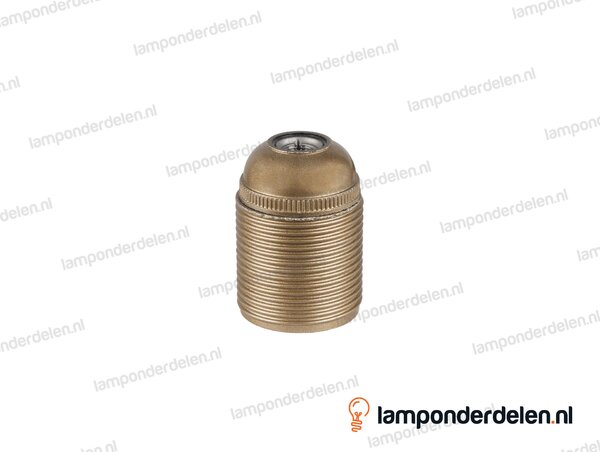 Fitting E27 bakeliet goud doorlopend
