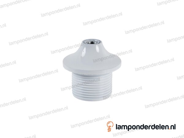 Fitting E27 bakeliet wit sierborst