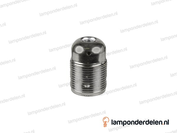 Fitting E27 metaal gunmetalkleurig met aarde-aansluiting