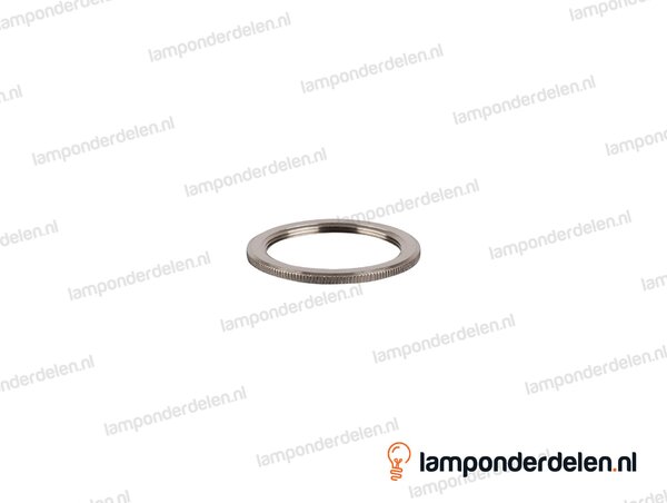 Fitting E27 schroefring messing nikkelkleurig