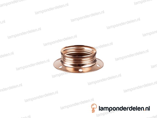 Fitting E27 schroefring metaal breed koperglanskleurig