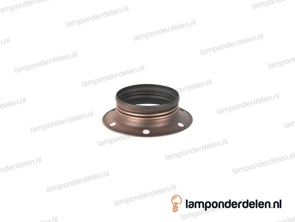 Fitting E27 schroefring metaal breed oud koperkleurig