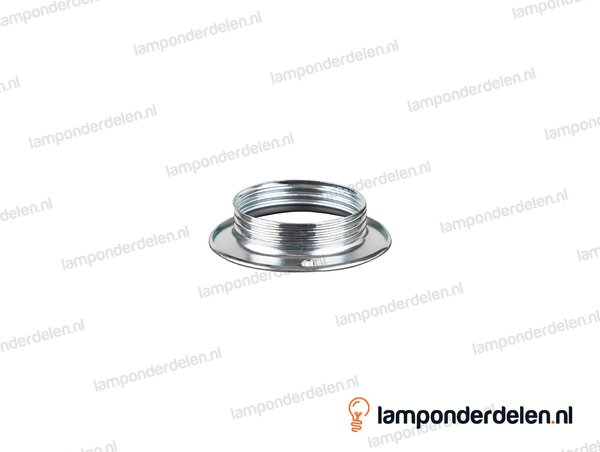 Fitting E27 schroefring metaal chroomkleurig
