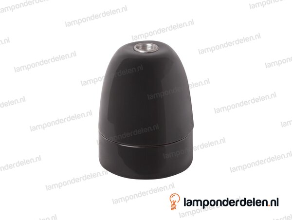 Fitting E40 porselein zwart