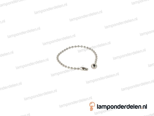 Fitting kogeltrekketting messing nikkelkleurig - lengte 15 cm