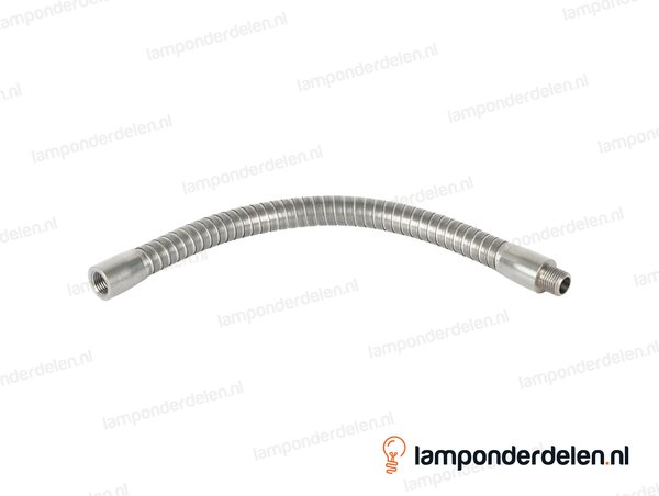 Flexibele stang metaal blank dik - lengte 70 cm - binnendraad en buitendraad M10x1