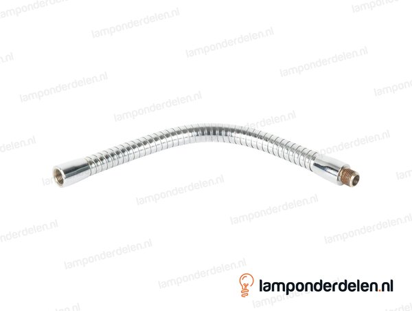 Flexibele stang metaal chroomkleurig dik - lengte 70 cm - binnendraad en buitendraad M10x1