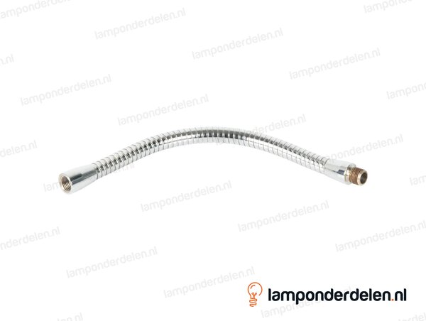 Flexibele stang metaal chroomkleurig dun - lengte 70 cm - binnendraad en buitendraad M10x1