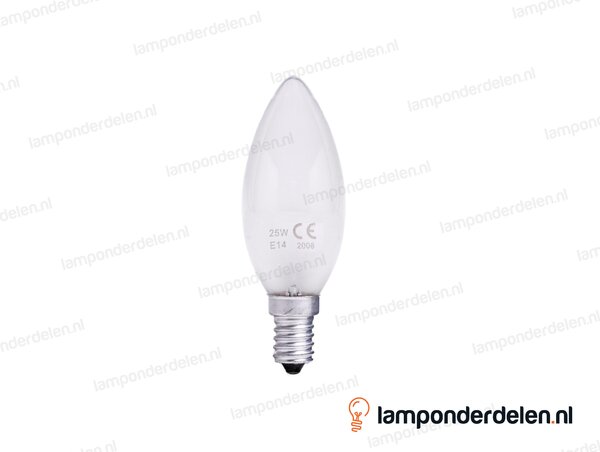 Gloeilamp - kaarslamp - E14 - B35 - mat - 25W