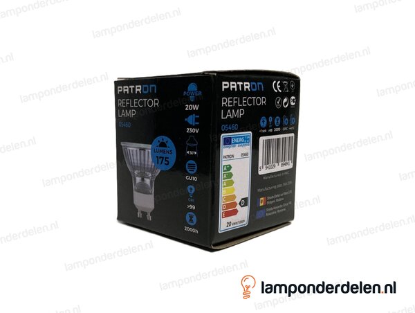 Halogeenlamp - 51 MM - PAR16 - GU10 - 20W - 230 volt - 36°