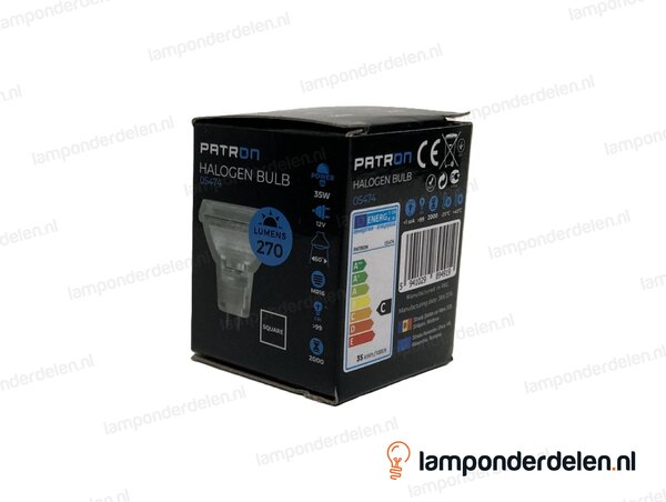 Halogeenlamp - quadro vierkant - MR16 - GU5.3 - 35W - 12 volt - 60°