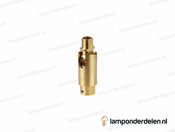 Kniedraaigewricht messing - 16 x 48 mm - 180 graden kantelbaar - binnendraad en buitendraad M10x1