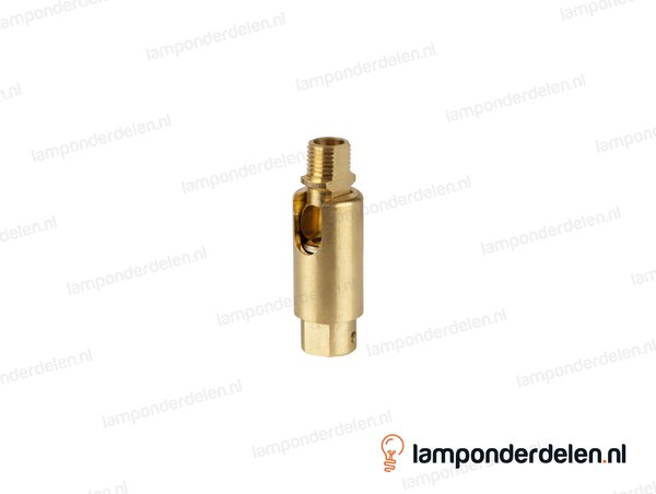 Kniedraaigewricht messing - 16 x 48 mm - 90 graden kantelbaar - binnendraad en buitendraad M10x1