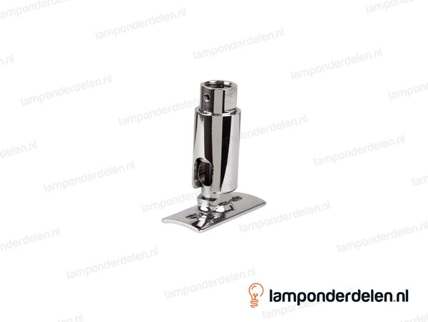 Kniedraaigewricht messing chroomkleurig met montageplaat - 16 x 48 mm - 90 graden kantelbaar - binnendraad M10x1