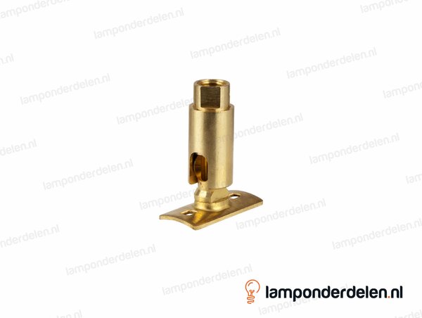 Kniedraaigewricht messing met montageplaat - 16 x 48 mm - 90 graden kantelbaar - binnendraad M10x1