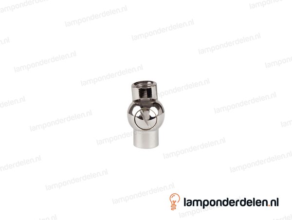 Kniegewricht messing chroomkleurig met schroef - 19 x 33 mm - 180 graden kantelbaar - binnendraad M10x1