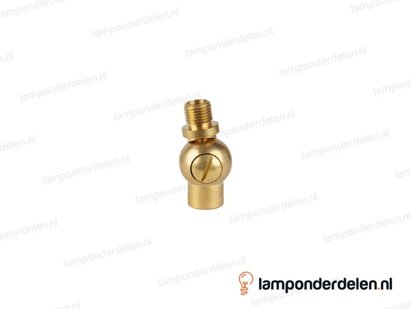 Kniegewricht messing met schroef - 19 x 36 mm - 180 graden kantelbaar - binnendraad en buitendraad M10x1
