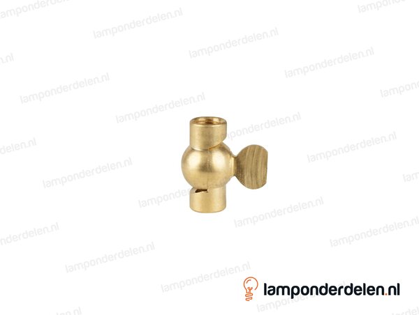 Kniegewricht messing met vleugelmoer - 19 x 33 mm - 180 graden kantelbaar - binnendraad M10x1
