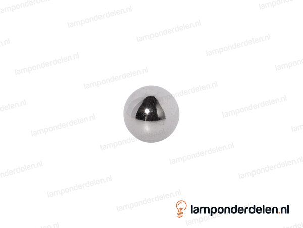 Kogel messing chroomkleurig rond blind - 25 mm - met 1 gat - binnendraad M10x1