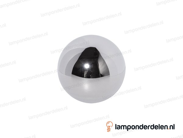 Kogel messing chroomkleurig rond blind - 50 mm - met 1 gat - binnendraad M10x1